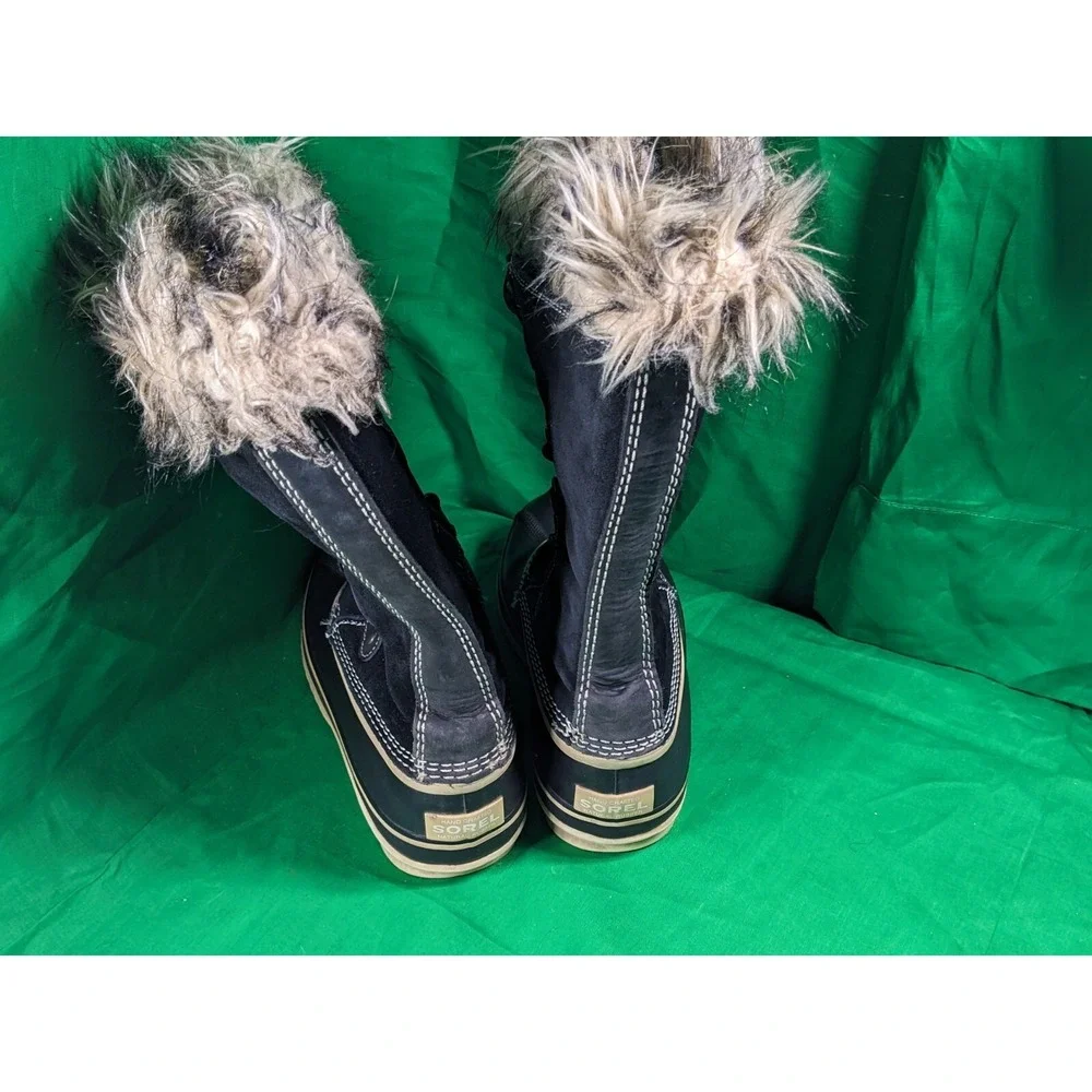 Sorel Womens Joan Of Arctic Fur Waterproof Snow Black Boots NL1540-010 Size 7 - Picture 5 of 10
